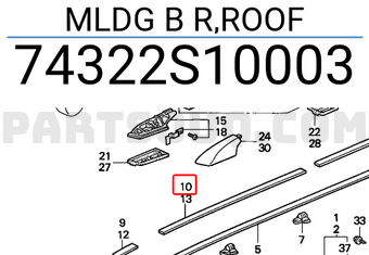 Honda 74322S10003 MLDG B R,ROOF