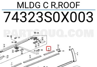 Honda 74323S0X003 MLDG C R,ROOF