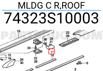 Honda 74323S10003 MLDG C R,ROOF