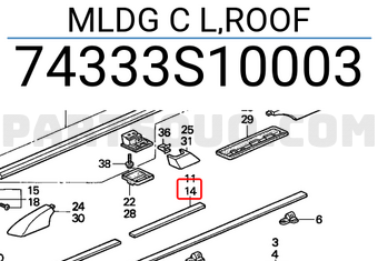 Honda 74333S10003 MLDG C L,ROOF
