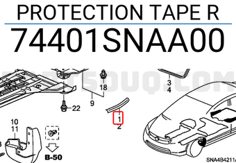 Honda 74401SNAA00 PROTECTION TAPE R