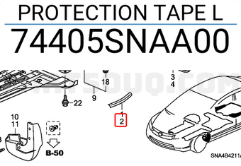 Honda 74405SNAA00 PROTECTION TAPE L