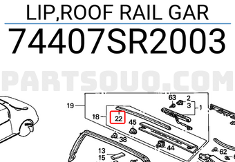 Honda 74407SR2003 LIP,ROOF RAIL GAR