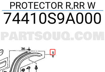 Honda 74410S9A000 PROTECTOR R,RR W