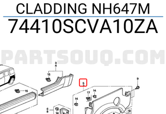 Honda 74410SCVA10ZA CLADDING NH647M
