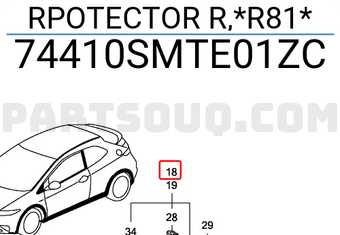 Honda 74410SMTE01ZC RPOTECTOR R,*R81*