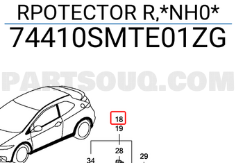 Honda 74410SMTE01ZG RPOTECTOR R,*NH0*