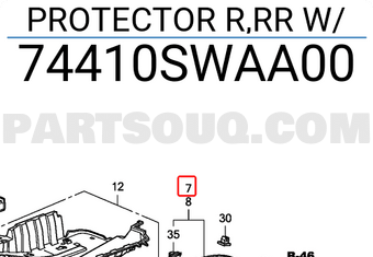 Honda 74410SWAA00 PROTECTOR R,RR W
