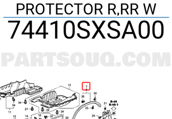 Honda 74410SXSA00 PROTECTOR R,RR W