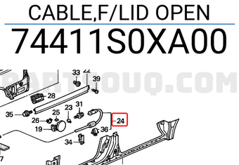 Honda 74411S0XA00 CABLE,F/LID OPEN