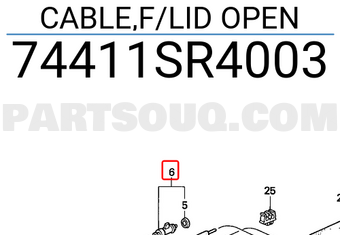 Honda 74411SR4003 CABLE,F/LID OPEN