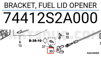 Honda 74412S2A000 BRACKET, FUEL LID OPENER