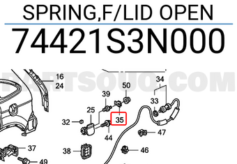 Honda 74421S3N000 SPRING,F/LID OPEN