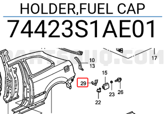 Honda 74423S1AE01 HOLDER,FUEL CAP