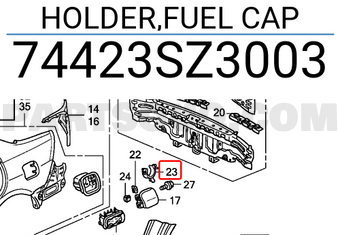 Honda 74423SZ3003 HOLDER,FUEL CAP