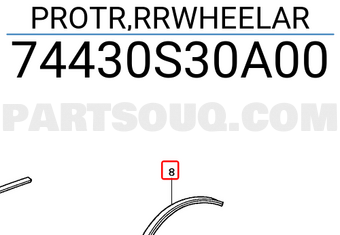 Honda 74430S30A00 PROTR,RRWHEELAR