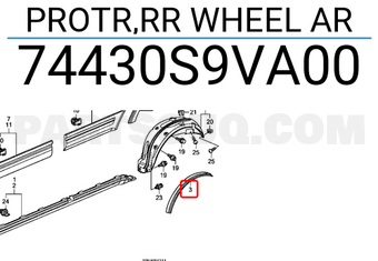 Honda 74430S9VA00 PROTR,RR WHEEL AR