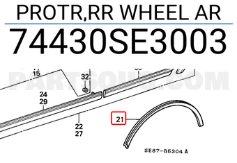 Honda 74430SE3003 PROTR,RR WHEEL AR