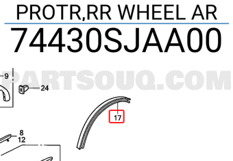 Honda 74430SJAA00 PROTR,RR WHEEL AR