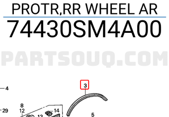 Honda 74430SM4A00 PROTR,RR WHEEL AR