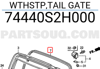 Honda 74440S2H000 WTHSTP,TAIL GATE
