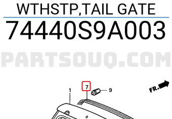 Honda 74440S9A003 WTHSTP,TAIL GATE