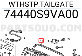 Honda 74440S9VA00 WTHSTP,TAILGATE