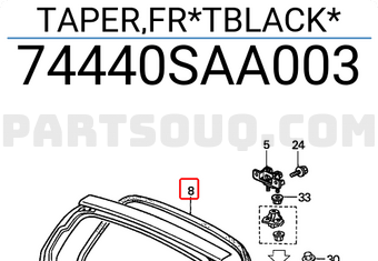 Honda 74440SAA003 TAPER,FR*TBLACK*