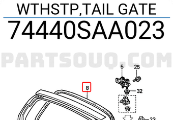 Honda 74440SAA023 WTHSTP,TAIL GATE