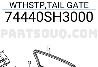 Honda 74440SH3000 WTHSTP,TAIL GATE