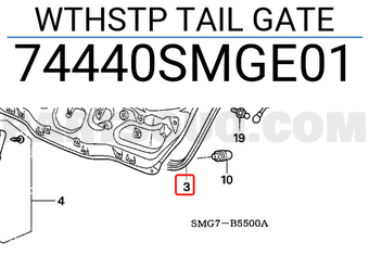 Honda 74440SMGE01 WTHSTP TAIL GATE