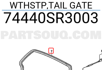 Honda 74440SR3003 WTHSTP,TAIL GATE