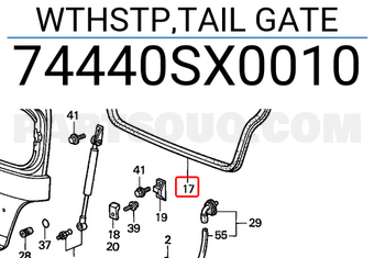 Honda 74440SX0010 WTHSTP,TAIL GATE