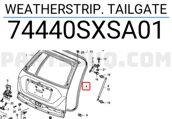 Honda 74440SXSA01 WEATHERSTRIP. TAILGATE
