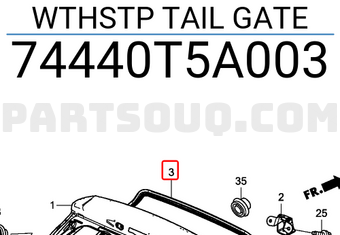 Honda 74440T5A003 WTHSTP TAIL GATE