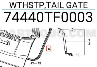 Honda 74440TF0003 WTHSTP,TAIL GATE