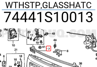 Honda 74441S10013 WTHSTP,GLASSHATC