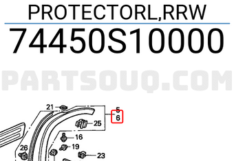 Honda 74450S10000 PROTECTORL,RRW
