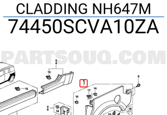 Honda 74450SCVA10ZA CLADDING NH647M
