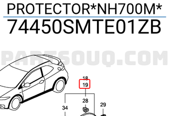 Honda 74450SMTE01ZB PROTECTOR*NH700M*