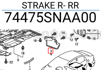 Honda 74475SNAA00 STRAKE R- RR