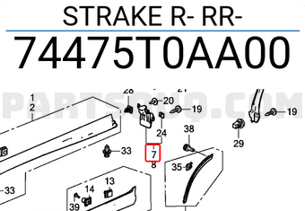 Honda 74475T0AA00 STRAKE R- RR