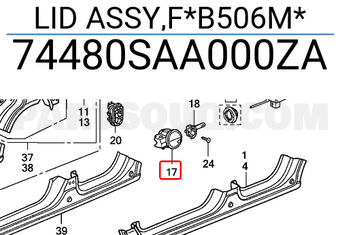 Honda 74480SAA000ZA LID ASSY,F*B506M*