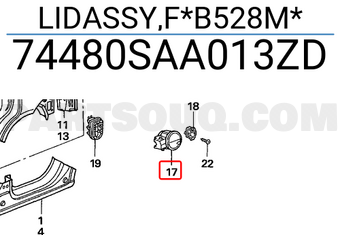 Honda 74480SAA013ZD LIDASSY,F*B528M*