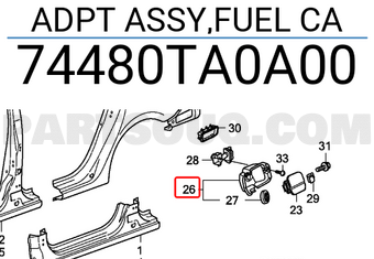 Honda 74480TA0A00 ADPT ASSY,FUEL CA