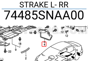 Honda 74485SNAA00 STRAKE L- RR