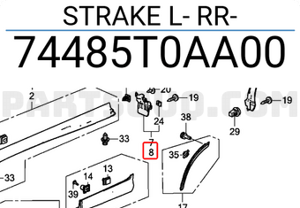 Honda 74485T0AA00 STRAKE L- RR