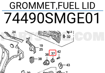 Honda 74490SMGE01 GROMMET,FUEL LID