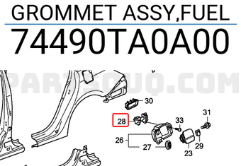 Honda 74490TA0A00 GROMMET ASSY,FUEL