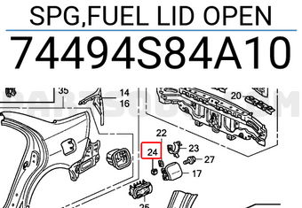 Honda 74494S84A10 SPG,FUEL LID OPEN